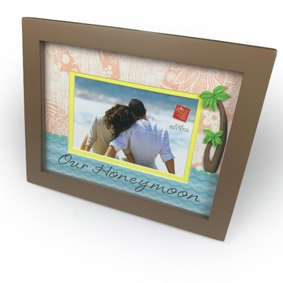 Honeymoon Photo Frame 4X6 White Lace & Promises - Picture 1 of 14